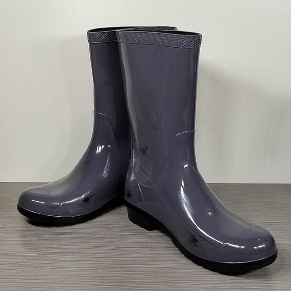 UGG Sienna Rain Boot, Black, Nightfall Grey, Womens Size 6 - Picture 4 of 11
